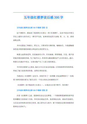 五年级红楼梦读后感300字.doc