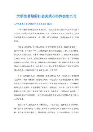大学生暑期的社会实践心得体会怎么写.doc