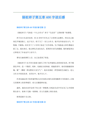 骆驼祥子第五章400字读后感.doc