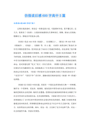 彷徨读后感600字高中5篇.doc