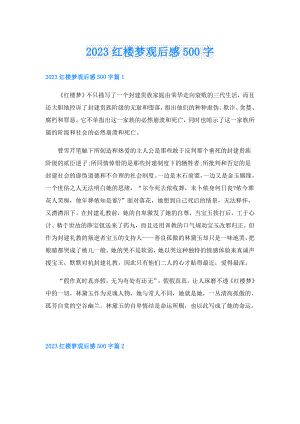 2023红楼梦观后感500字.doc