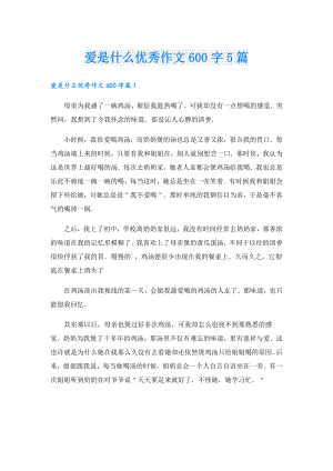 爱是什么优秀作文600字5篇.doc
