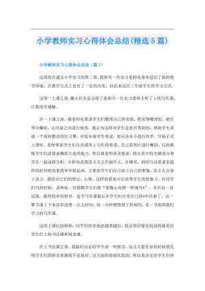 小学教师实习心得体会总结(精选5篇).doc
