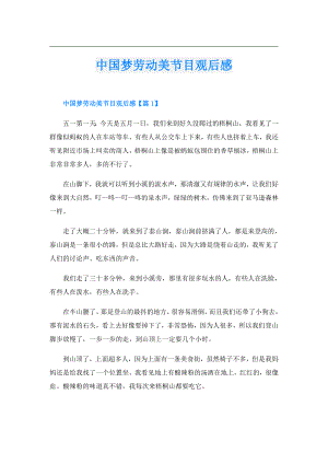 中国梦劳动美节目观后感.doc
