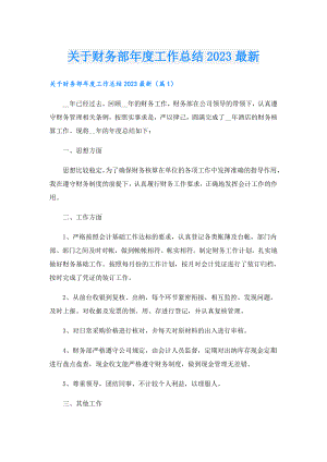 关于财务部工作总结2023最新.doc