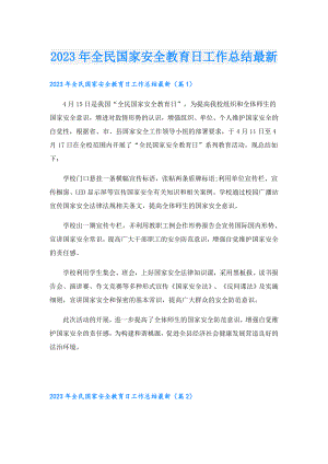 2023年全民国家安全教育日工作总结最新.doc