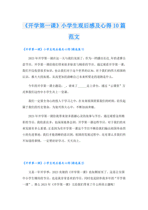 《开学第一课》小学生观后感及心得10篇范文.doc