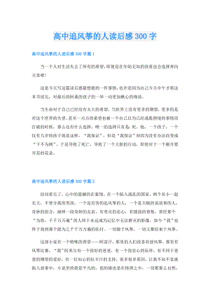高中追风筝的人读后感300字.doc