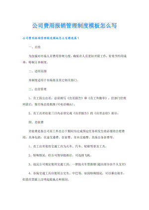 公司费用报销管理制度模板怎么写.doc