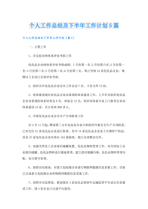 个人工作总结及下半年工作计划5篇.doc