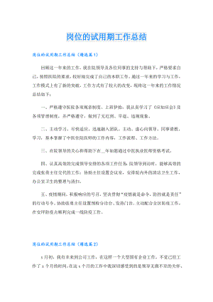 岗位的试用期工作总结.doc