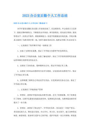 2023办公室后勤个人工作总结.doc
