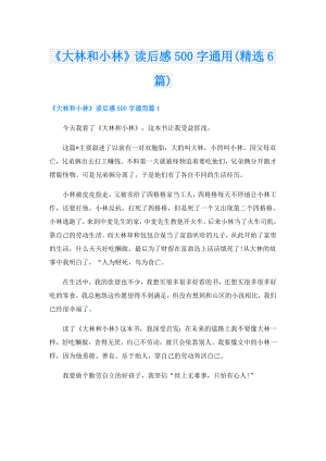 《大林和小林》读后感500字通用(精选6篇).doc