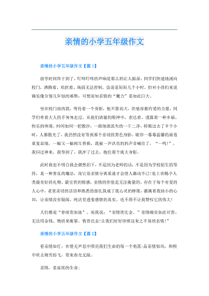 亲情的小学五年级作文.doc