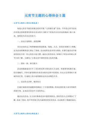 元宵节主题的心得体会5篇.doc