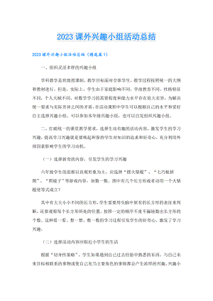 2023课外兴趣小组活动总结.doc