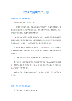 2023年药店工作计划.doc