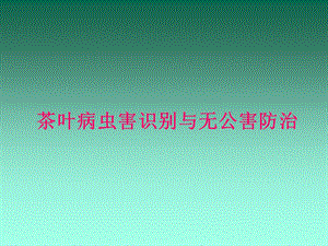 茶叶主要病虫害识别与防治.ppt