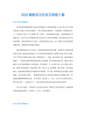 2023最新实习生实习周报7篇.doc