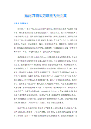 java顶岗实习周报大全9篇.doc