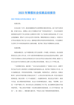 2023年寒假社会实践总结报告.doc