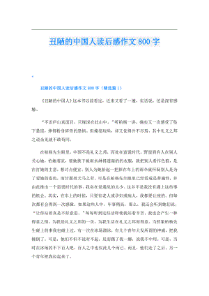 丑陋的中国人读后感作文800字.doc