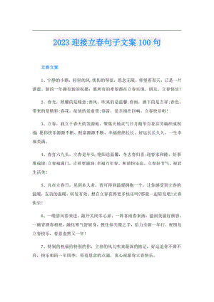 2023迎接立句子文案100句.doc