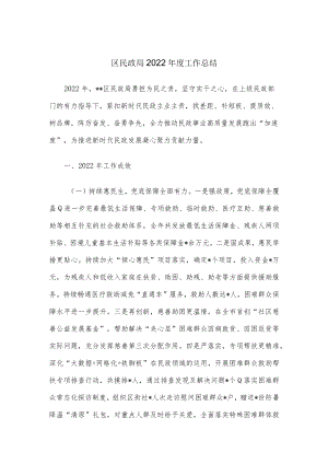 区民政局2022年度工作总结.docx