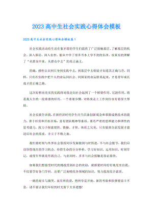 2023高中生社会实践心得体会模板.doc