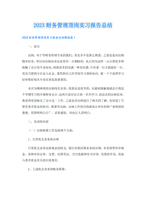 2023财务管理顶岗实习报告总结.doc