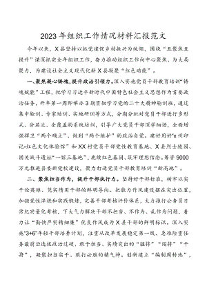 2023年组织工作情况材料汇报范文.docx