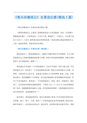 《鲁兵孙潮流记》名著读后感(精选5篇).doc