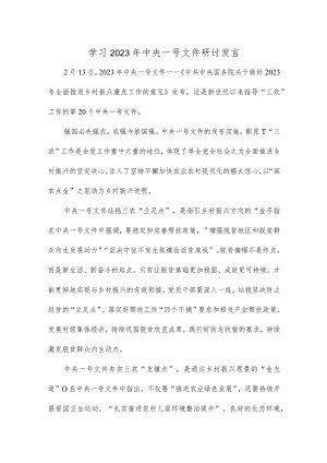 学习2023年中央一号文件研讨发言.docx
