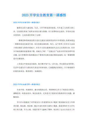 2023开学安全教育第一课感悟.doc