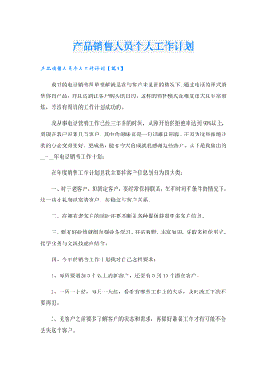 产品销售人员个人工作计划.doc