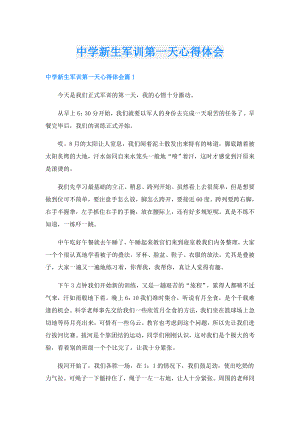 中学新生军训第一天心得体会.doc