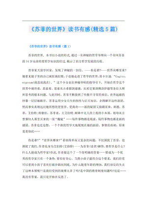 《苏菲的世界》读书有感(精选5篇).doc