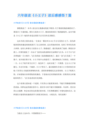 六年级读《小王子》读后感感悟7篇.doc