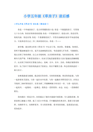 小学五年级《草房子》读后感.doc
