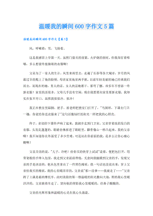 温暖我的瞬间600字作文5篇.doc
