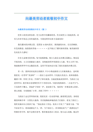 向最美劳动者致敬初中作文.doc