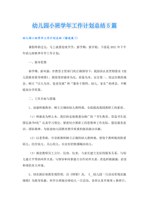 幼儿园小班工作计划总结5篇.doc
