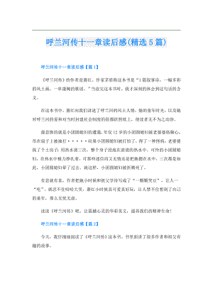 呼兰河传十一章读后感(精选5篇).doc