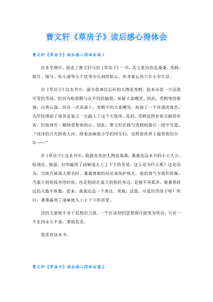 曹文轩《草房子》读后感心得体会.doc