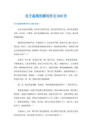 关于温暖的瞬间作文600字.doc