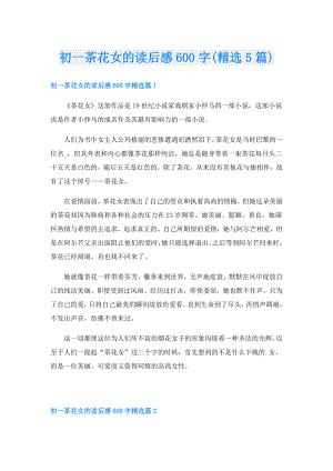 初一茶花女的读后感600字(精选5篇).doc