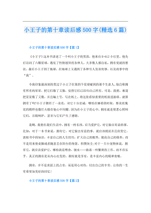小王子的第十章读后感500字(精选6篇).doc
