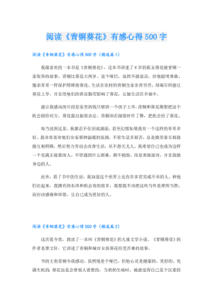阅读《青铜葵花》有感心得500字.doc
