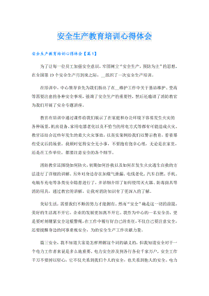 安全生产教育培训心得体会.doc