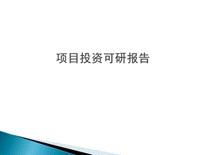 项目投资可行性报告报告(完整版).ppt